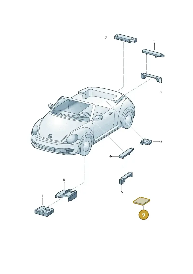 7D0971798 — Volkswagen New beetle cabriolet (2016-2019) diagram 716909000, position 9