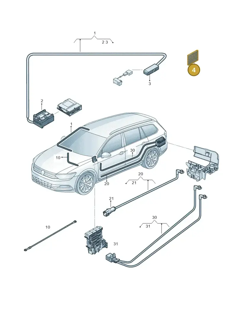 7D0971798 — Volkswagen Passat saloon (2014-2024) diagram 793971930, position 4
