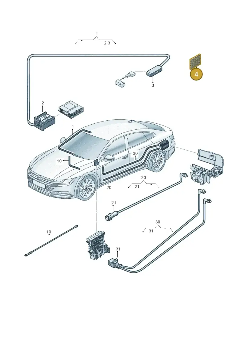 7D0971798 — Volkswagen Arteon (2017-2023) diagram 828971930, position 4