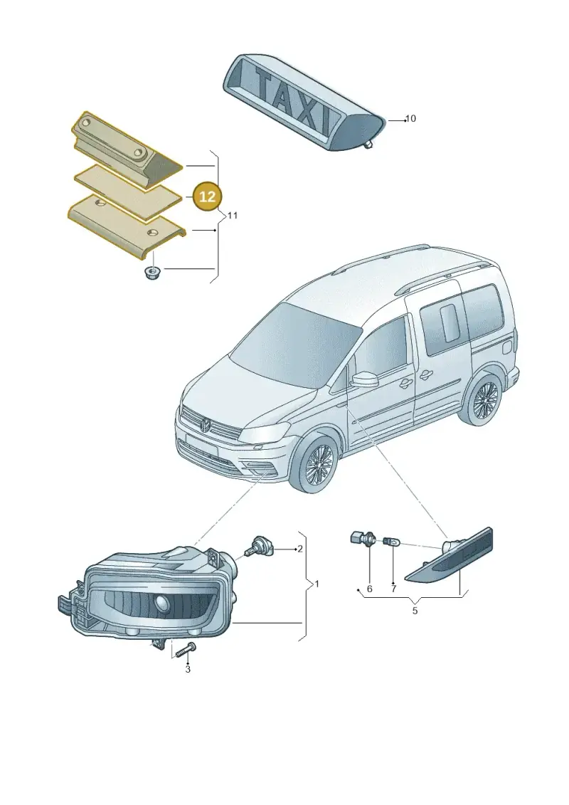 7D0971798 — Volkswagen Caddy kombi (2015-2020) diagram 866941400, position 12