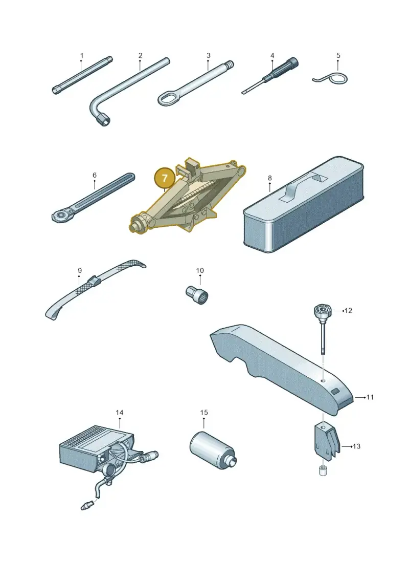 7E0011031K — Volkswagen Caravelle (2015-2019) diagram 862011100, position 7