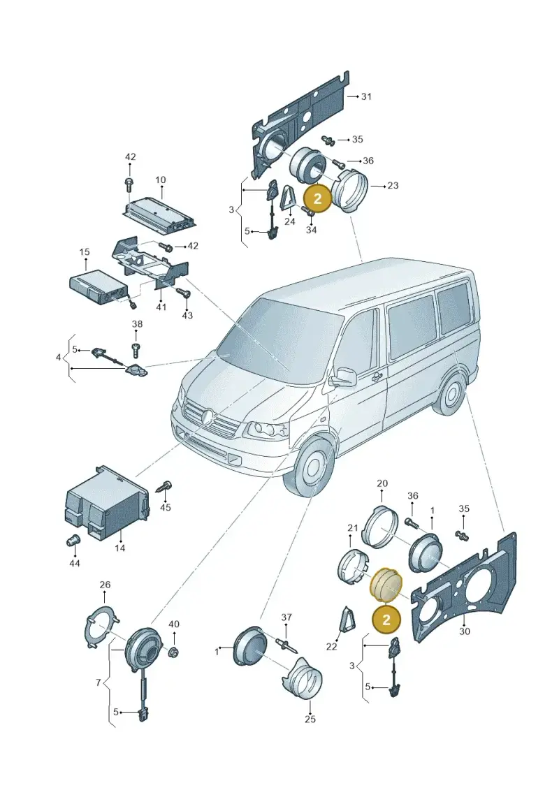 7E0035453B — Volkswagen Transp. caravelle (2011-2015) diagram 410035350, position 2