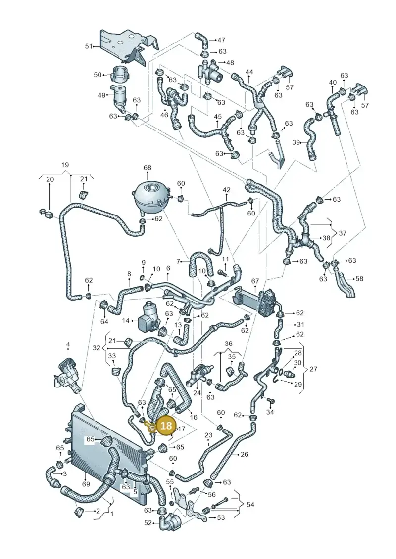 7E0121113B — Volkswagen Caravelle (2015-2019) diagram 861121430, position 18