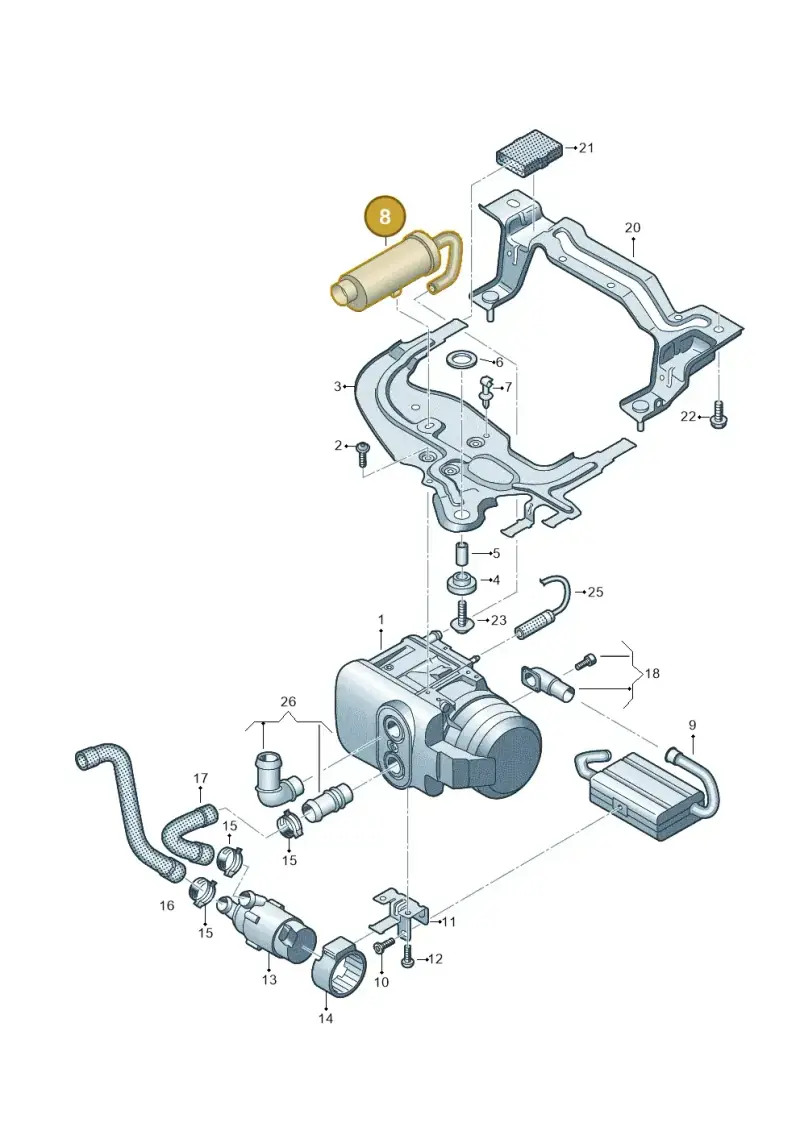 7E0129661C — Volkswagen Transport. multivan (2019-2024) diagram 861819700, position 8
