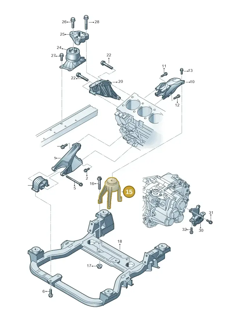 7E0199849B — Volkswagen Caravelle (2015-2019) diagram 731199250, position 15