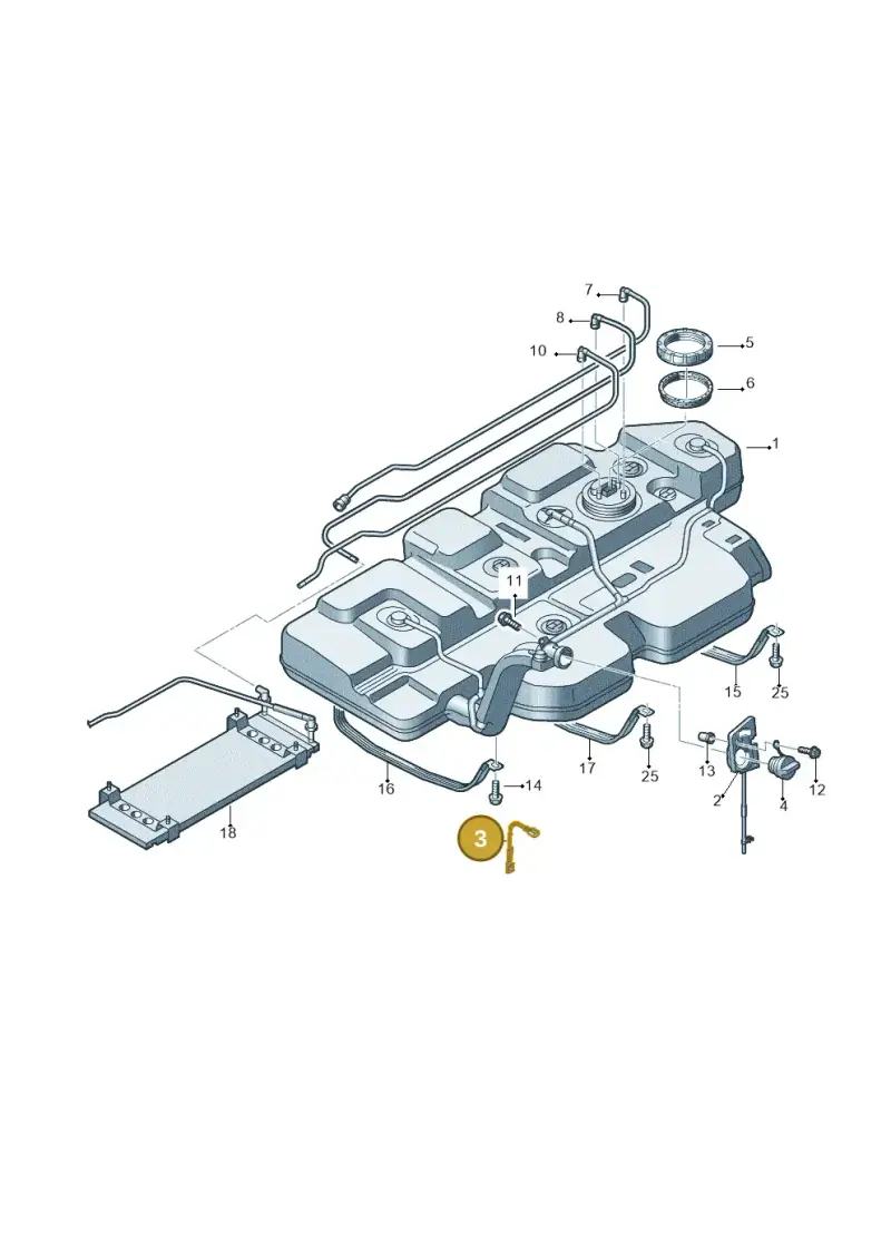 7E0201142 — Volkswagen Transp. caravelle (2008-2009) diagram 410201060, position 3