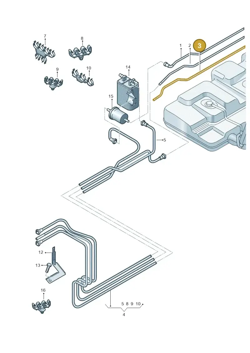 7E0201355A — Volkswagen Transp. caravelle (2009-2011) diagram 410201400, position 3