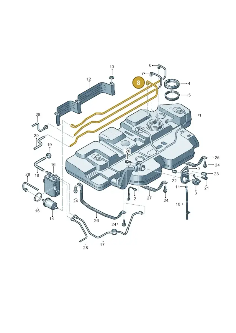 7E0201355A — Volkswagen Transp. caravelle (2011-2015) diagram 731201450, position 8