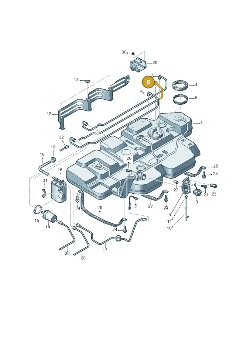 7E0201355B — Volkswagen Transp. caravelle (2011-2015) diagram 731201480, position 8