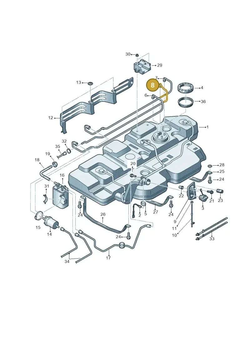 7E0201355B — Volkswagen Caravelle (2015-2019) diagram 862201400, position 8