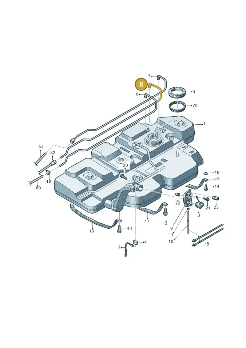 7E0201360B — Volkswagen Caravelle (2015-2019) diagram 862201600, position 8
