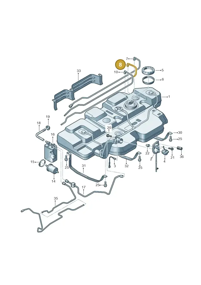 7E0201360E — Volkswagen Transp. caravelle (2009-2011) diagram 410201050, position 8