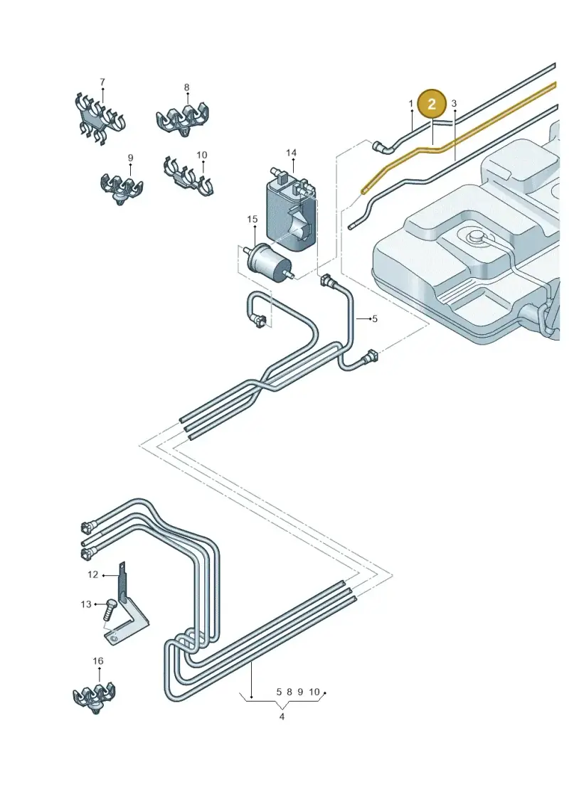 7E0201360E — Volkswagen Transp. caravelle (2009-2011) diagram 410201400, position 2