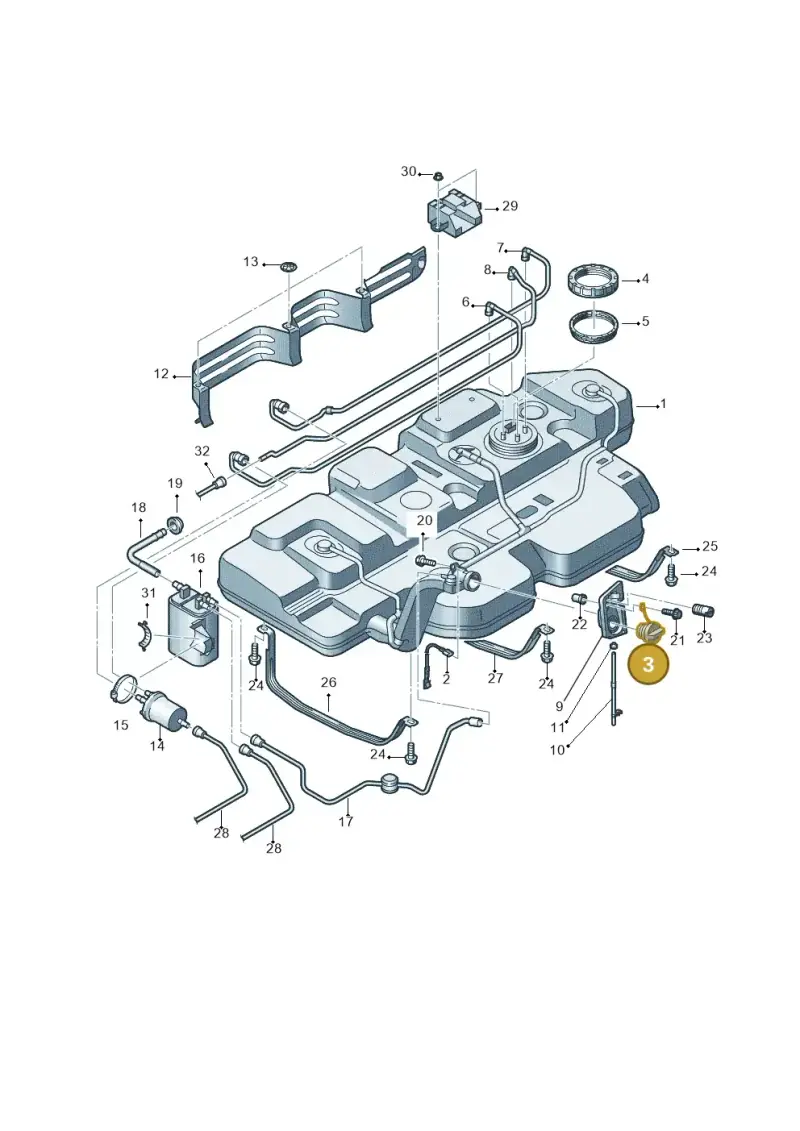 7E0201550B — Volkswagen Transp. caravelle (2011-2015) diagram 731201480, position 3