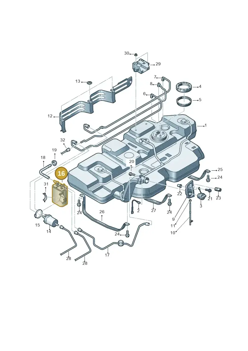 7E0201801B — Volkswagen Transp. caravelle (2011-2015) diagram 731201480, position 16