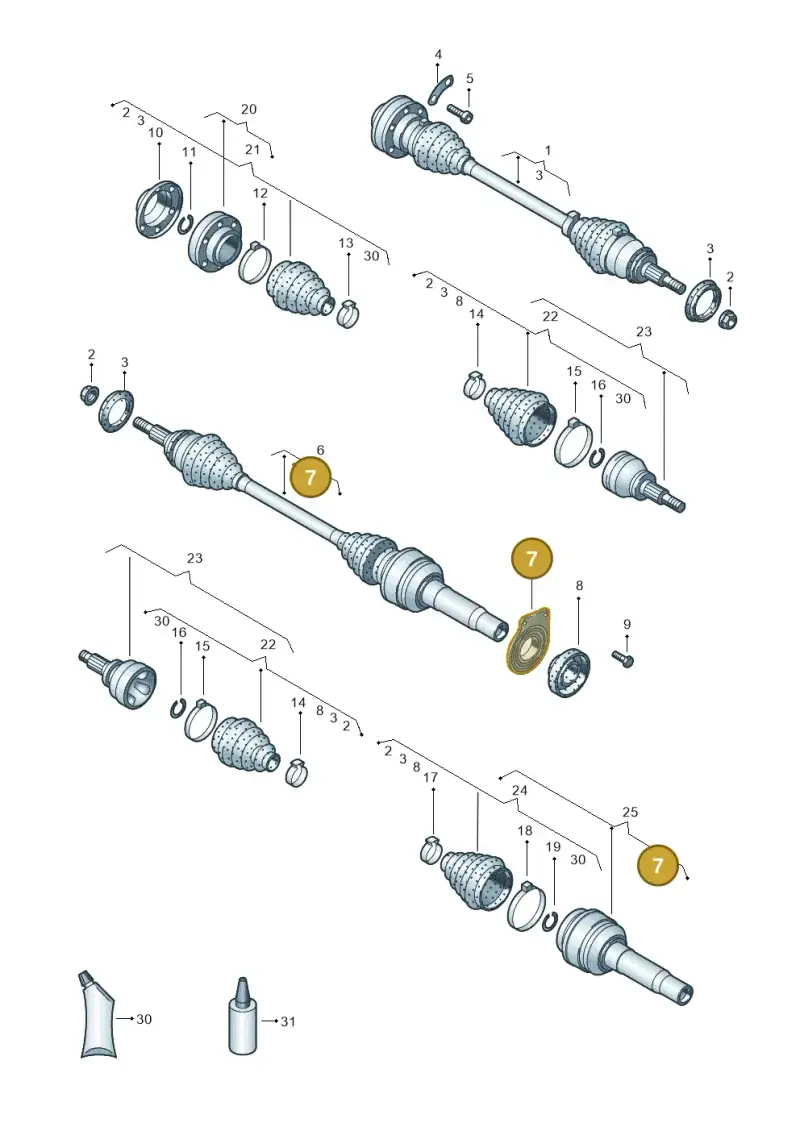 7E0407181B — Volkswagen Caravelle (2015-2019) diagram 731407200, position 7
