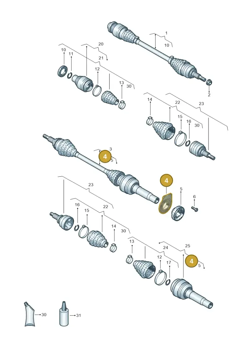 7E0407181B — Volkswagen Caravelle (2015-2019) diagram 731407300, position 4