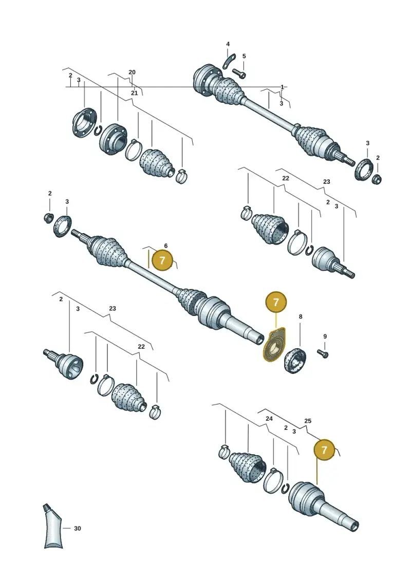 7E0407181B — Volkswagen Transport. multivan (2019-2024) diagram 7em407020, position 7
