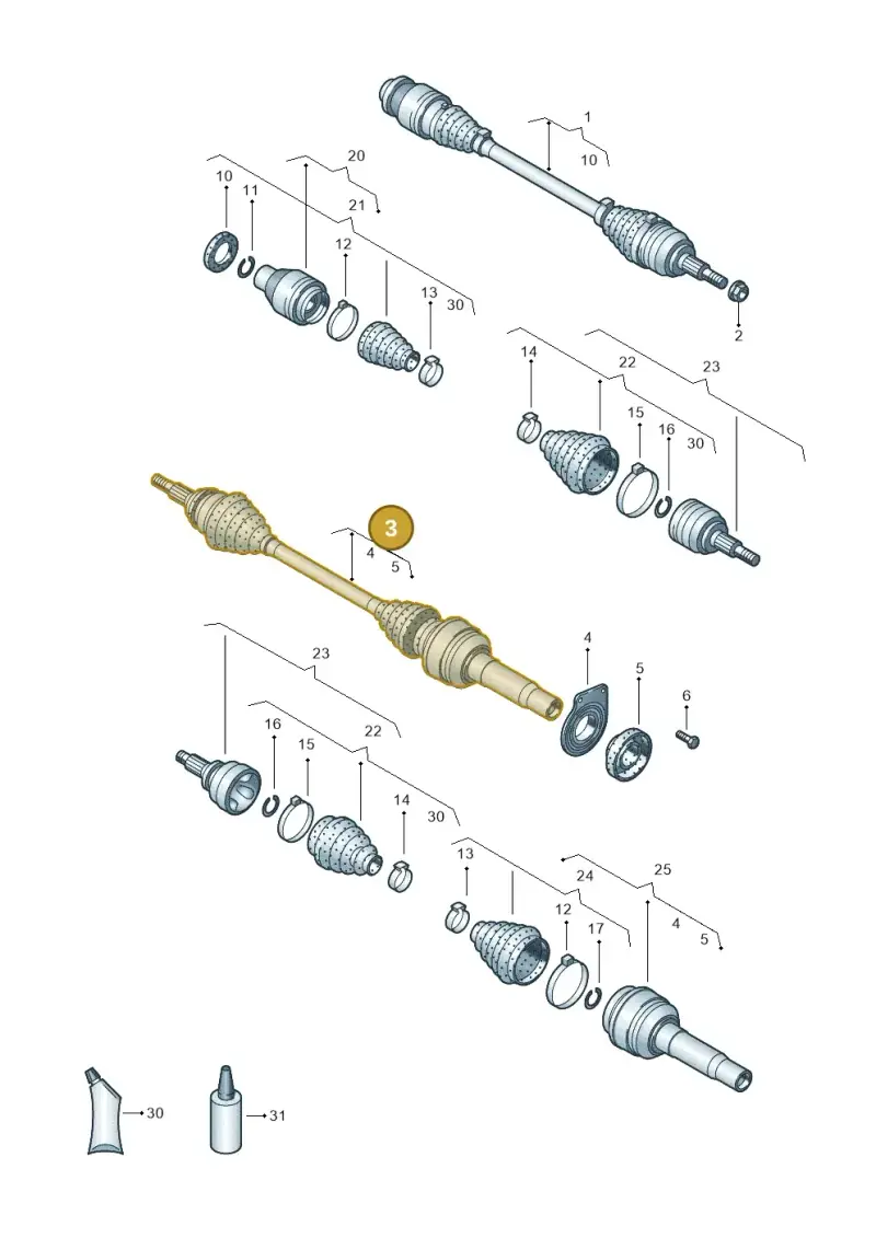 7E0407272BB — Volkswagen Transp. caravelle (2008-2009) diagram 731407300, position 3