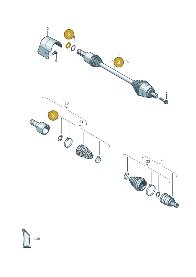 7E0407297 — Volkswagen Passat estate (2023-) diagram 5h0407465, position 3