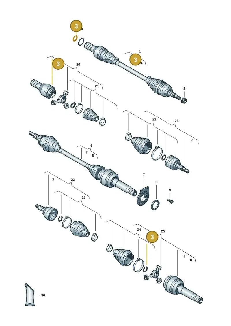 7E0407297 — Volkswagen Transport. multivan (2019-2024) diagram 7em407030, position 3