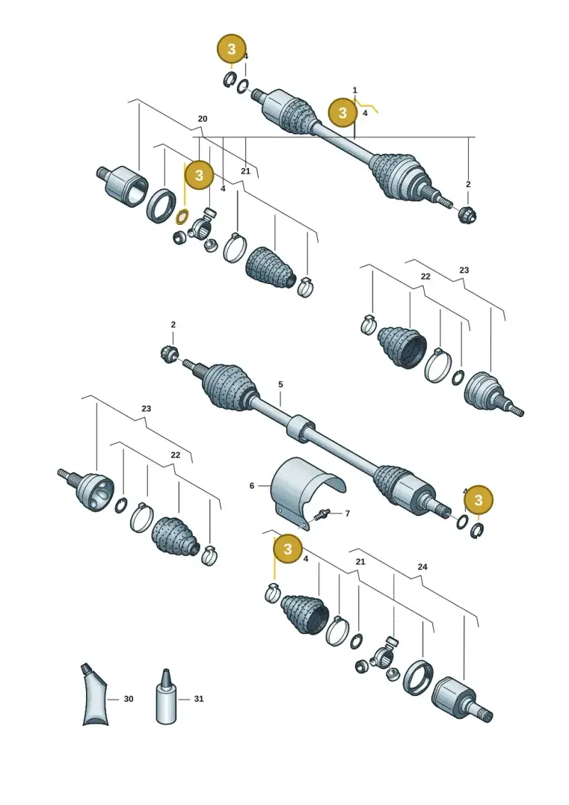 7E0407297 — Volkswagen Multivan (2021-) diagram 7t0407400, position 3