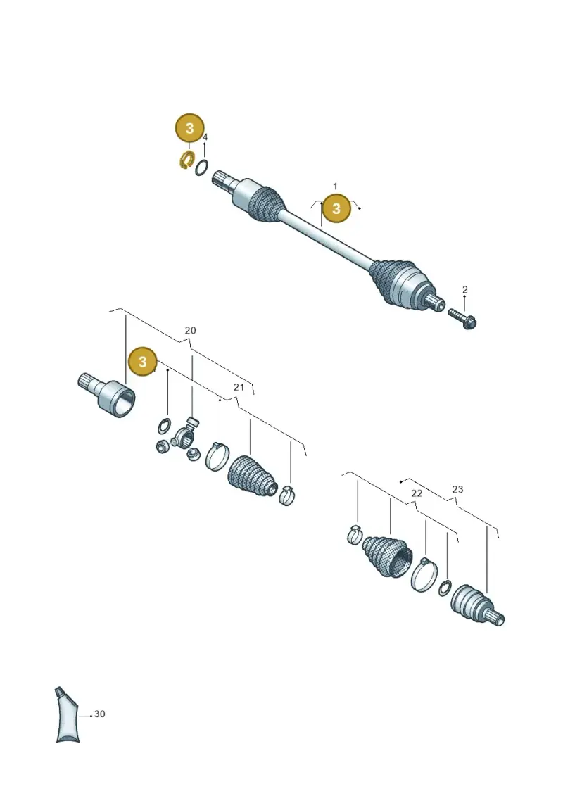 7E0407297 — Volkswagen Golf 2.0 BlueMotion (2019-2024) diagram 827407210, position 3