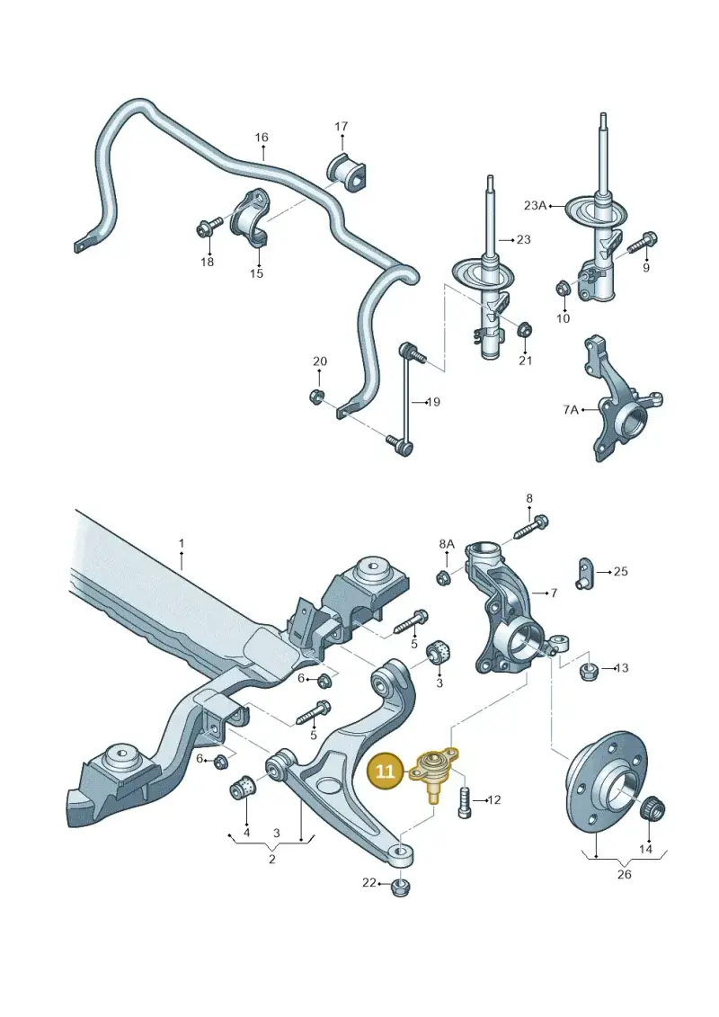 7E0407361A — Volkswagen Single-cab transp. (2015-2019) diagram 410407000, position 11