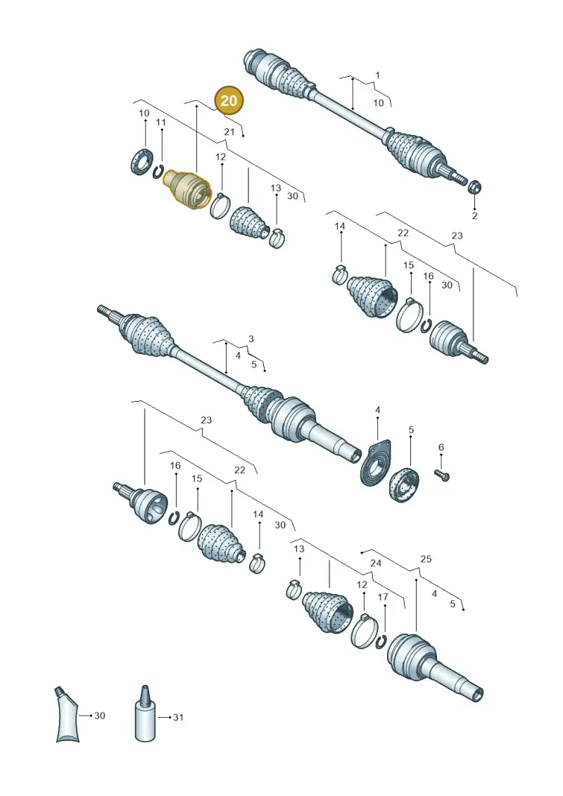 7E0498103B — Volkswagen Caravelle (2015-2019) diagram 731407300, position 20