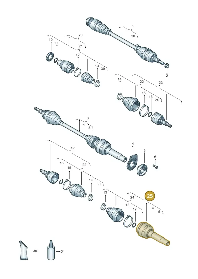 7E0498104P — Volkswagen Transp. caravelle (2008-2009) diagram 731407300, position 25
