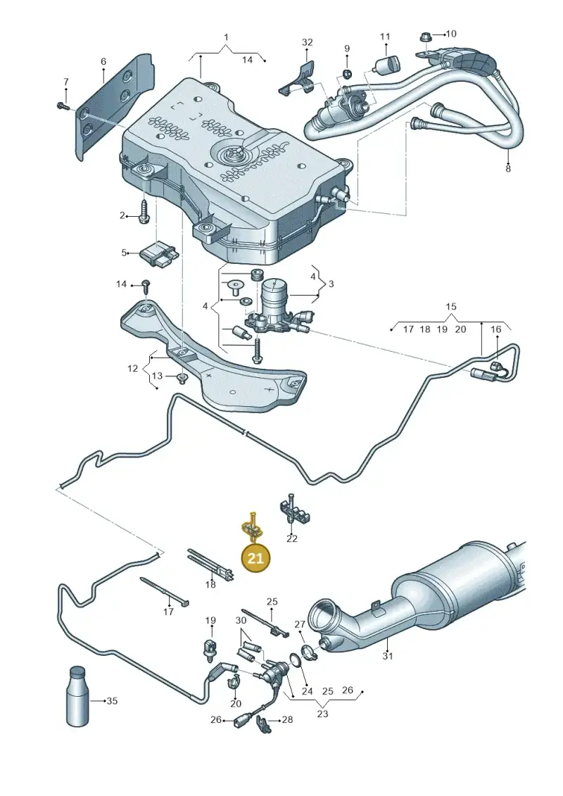 7E0611797 — Volkswagen Amarok twin cab (2016-2022) diagram 894253560, position 21
