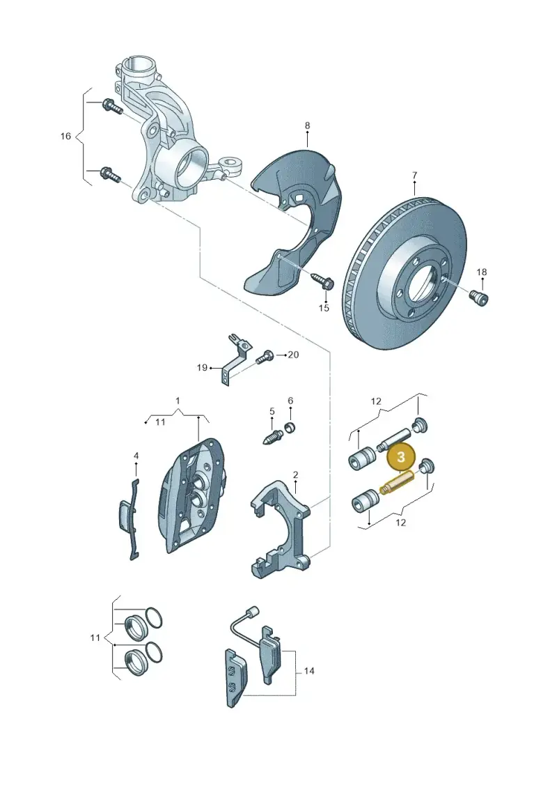 7E0615143 — Volkswagen Caravelle (2015-2019) diagram 679615400, position 3