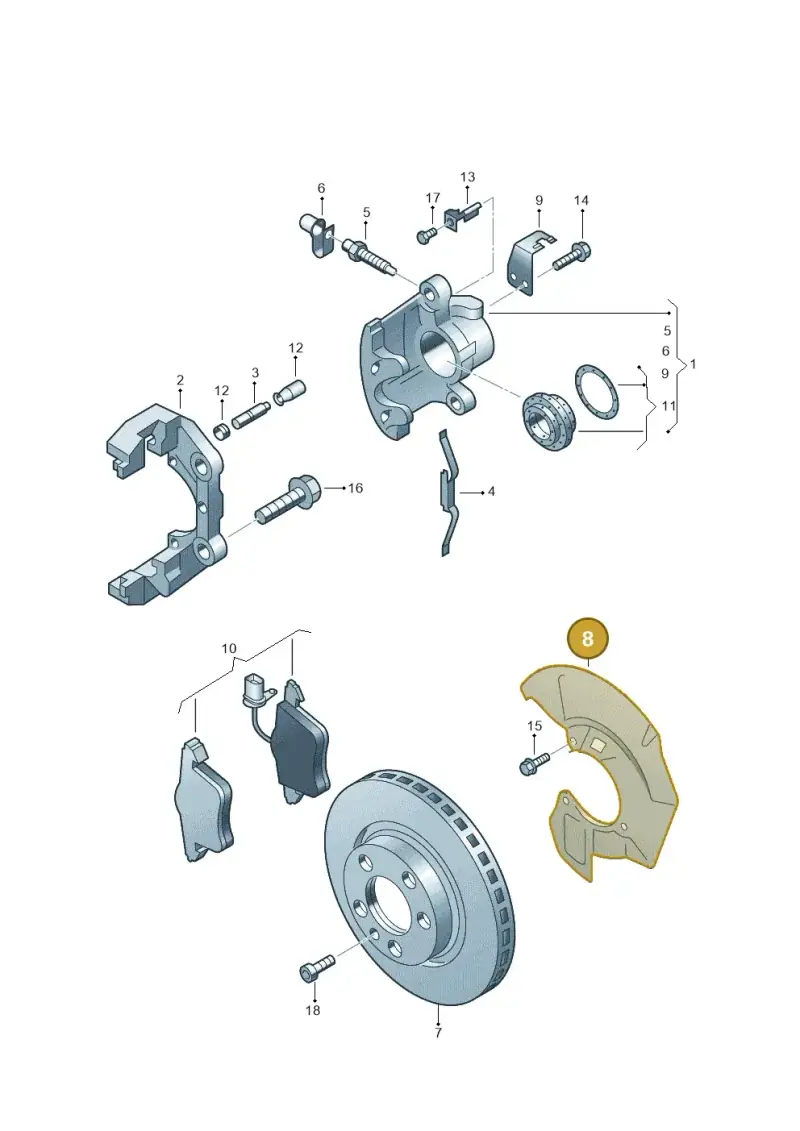 7E0615312B — Volkswagen Caravelle (2015-2019) diagram 410615400, position 8