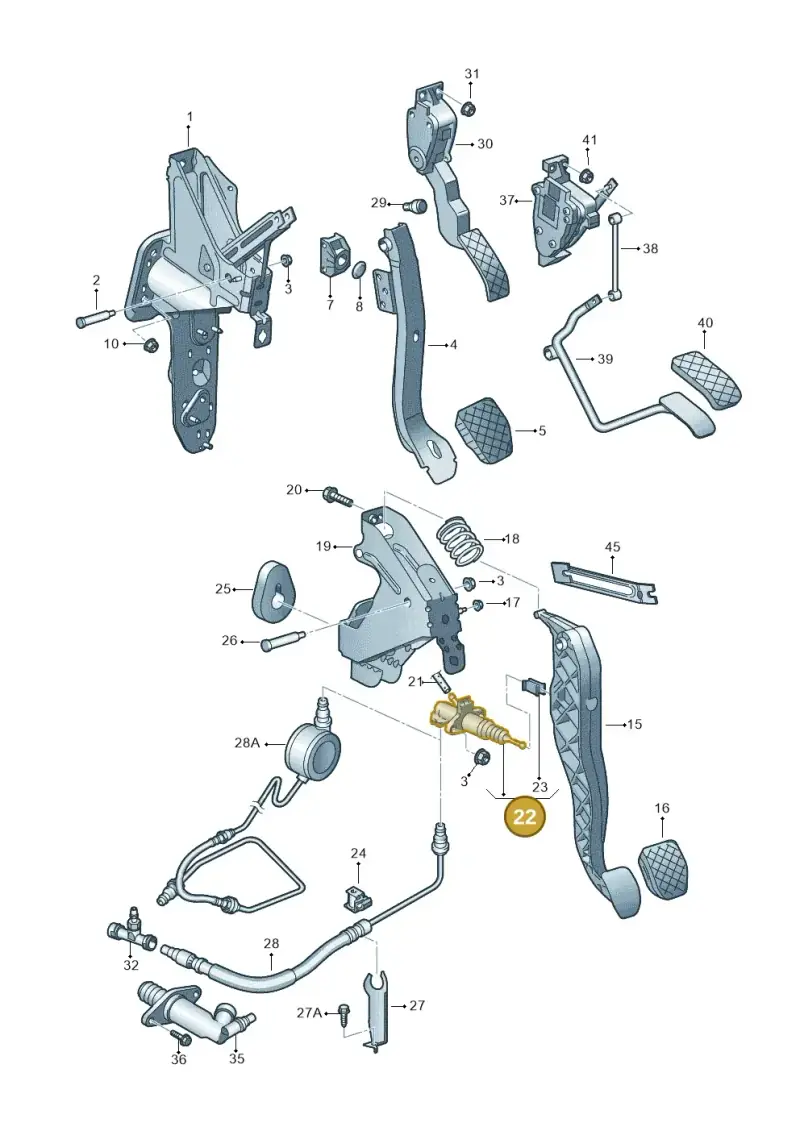 7E0721401F — Volkswagen Transp. caravelle (2011-2015) diagram 410721250, position 22