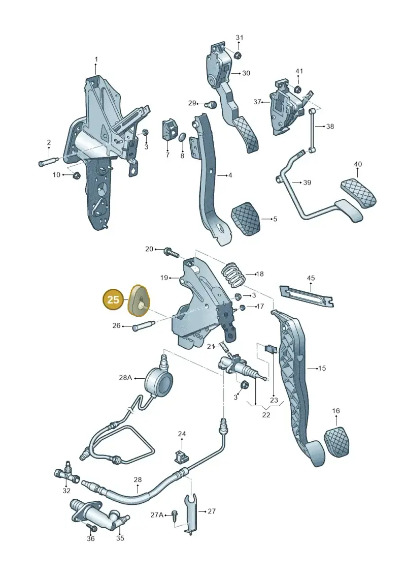 7E0721410A — Volkswagen Transp. caravelle (2011-2015) diagram 410721250, position 25