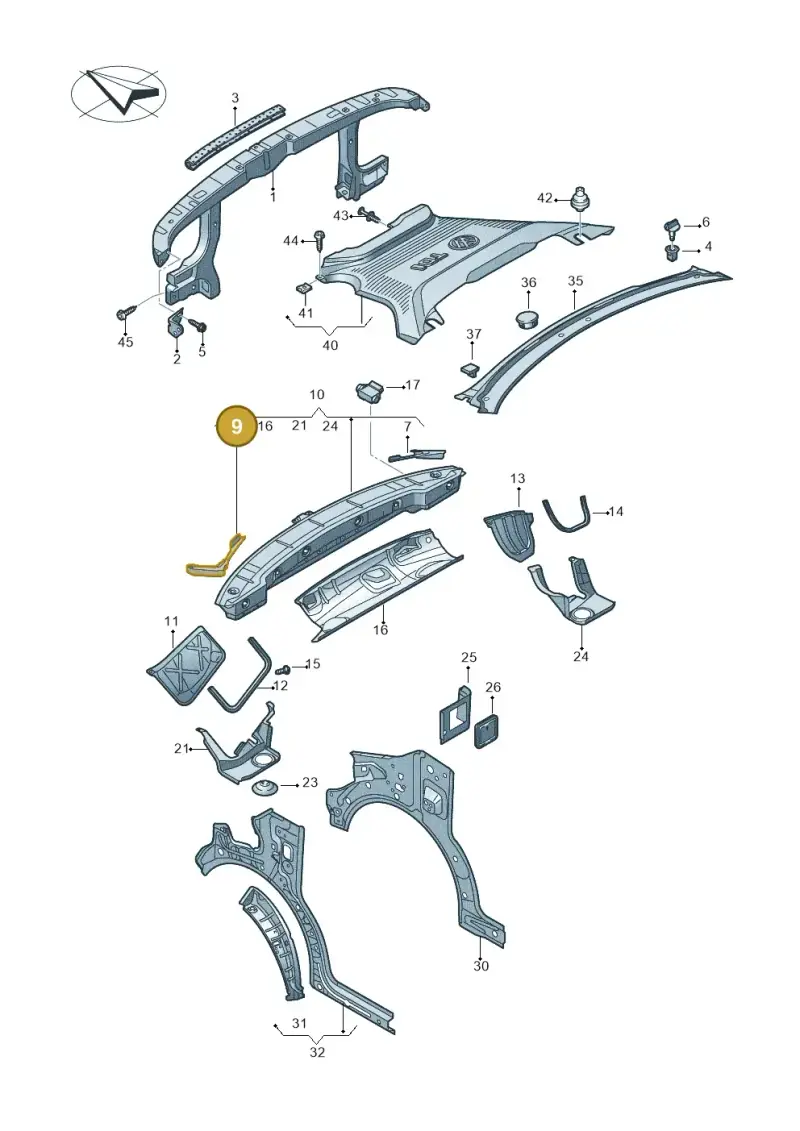 7E0805065 — Volkswagen Transport. multivan (2019-2024) diagram 861805000, position 9