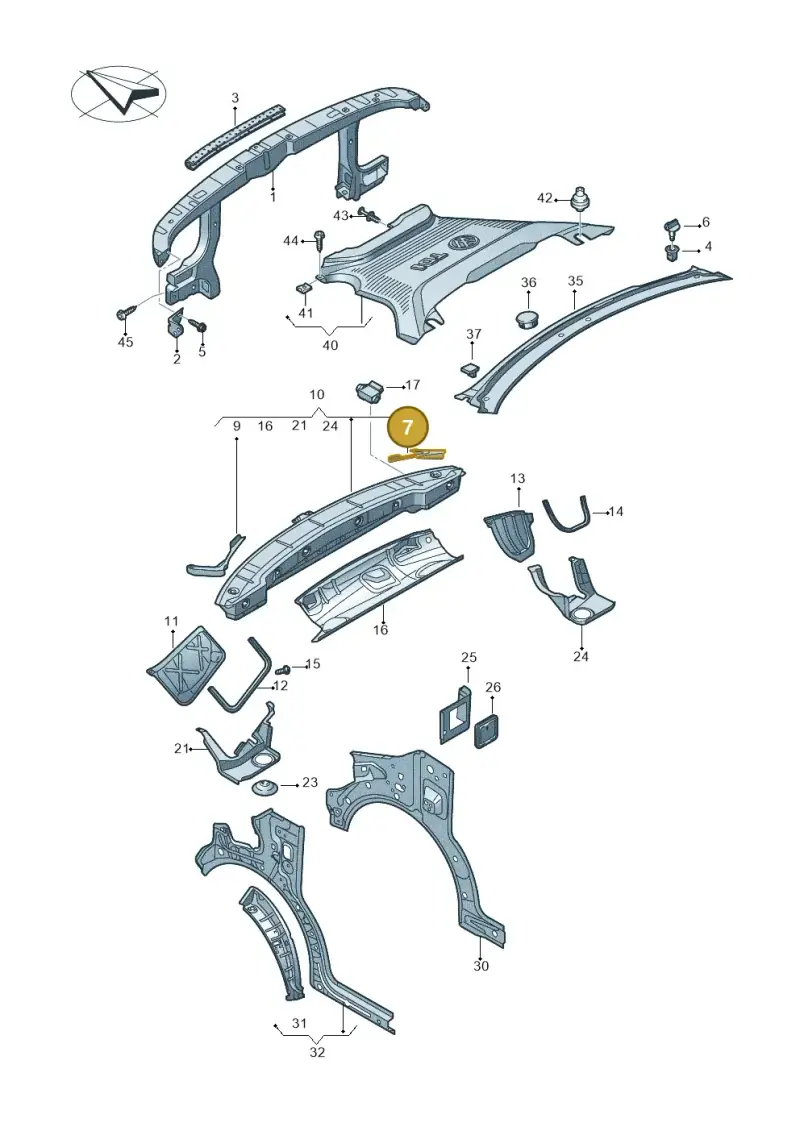 7E0805066 — Volkswagen Transport. multivan (2019-2024) diagram 861805000, position 7
