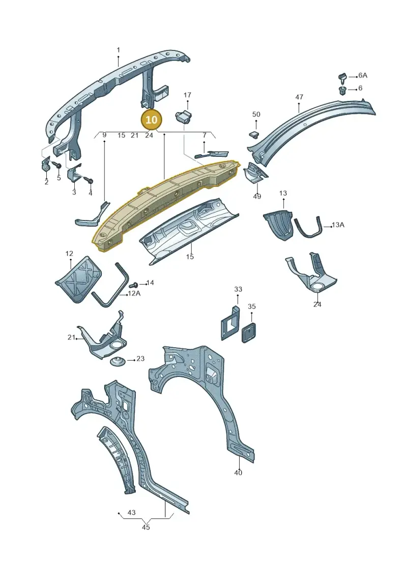 7E0805095C — Volkswagen Transp. caravelle (2011-2015) diagram 410805000, position 10