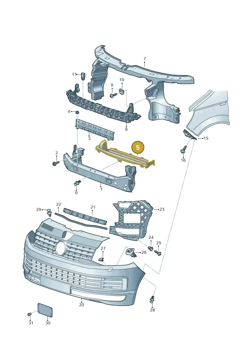 7E0805962B — Volkswagen Caravelle (2015-2019) diagram 861807000, position 5