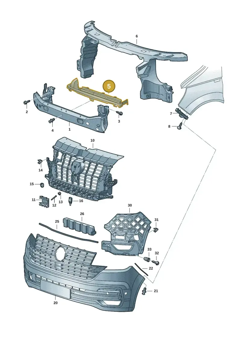 7E0805962B — Volkswagen Transport. multivan (2019-2024) diagram 7em807000, position 5