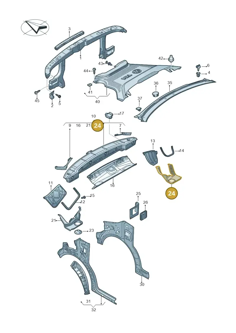 7E0806270 — Volkswagen Transport. multivan (2019-2024) diagram 861805000, position 24