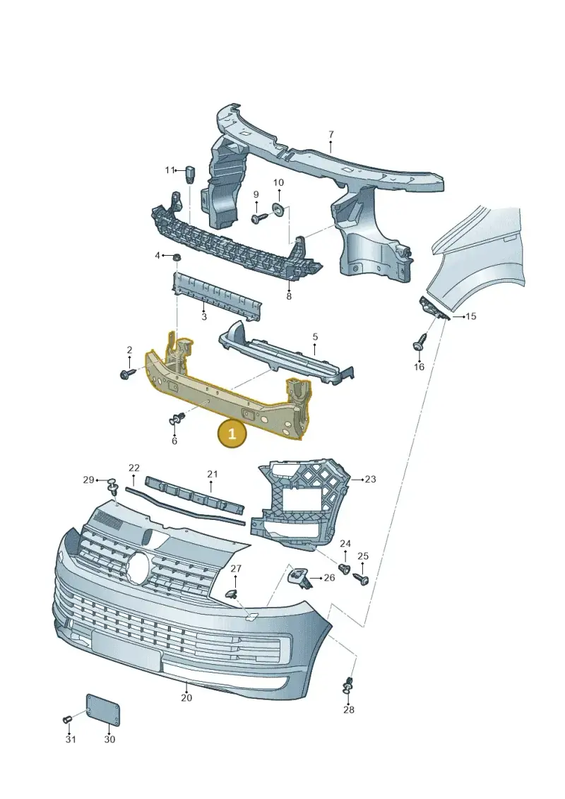 7E0807109D — Volkswagen Caravelle (2015-2019) diagram 861807000, position 1