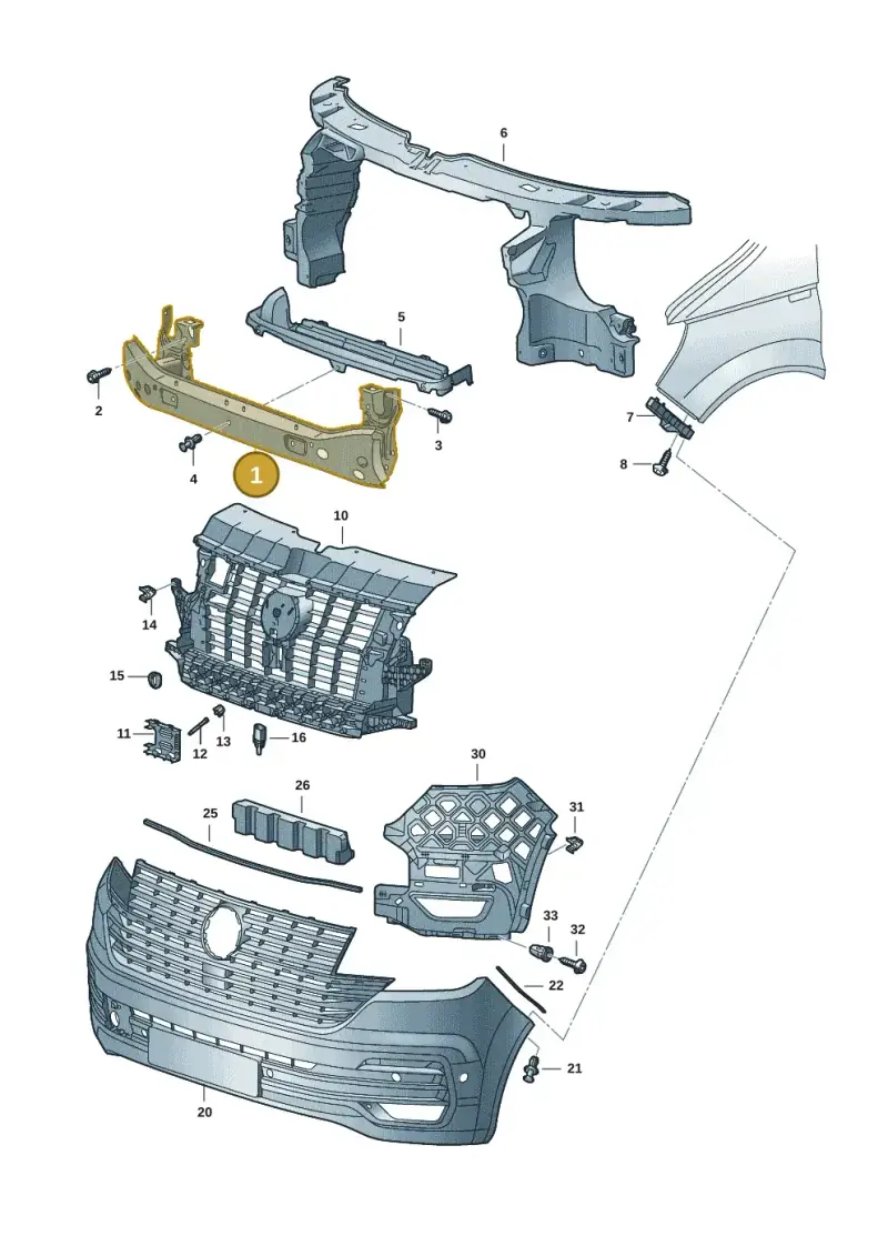 7E0807109D — Volkswagen Transport. multivan (2019-2024) diagram 7em807000, position 1