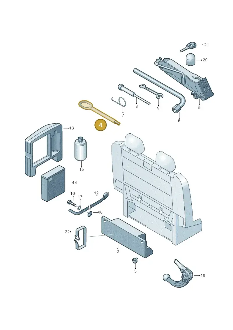 7E0807401 — Volkswagen Caravelle (2019-2024) diagram 452011100, position 4