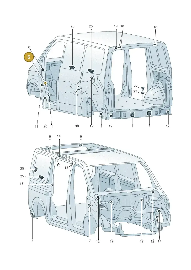7E0810904 — Volkswagen Transport. multivan (2019-2024) diagram 861803360, position 5