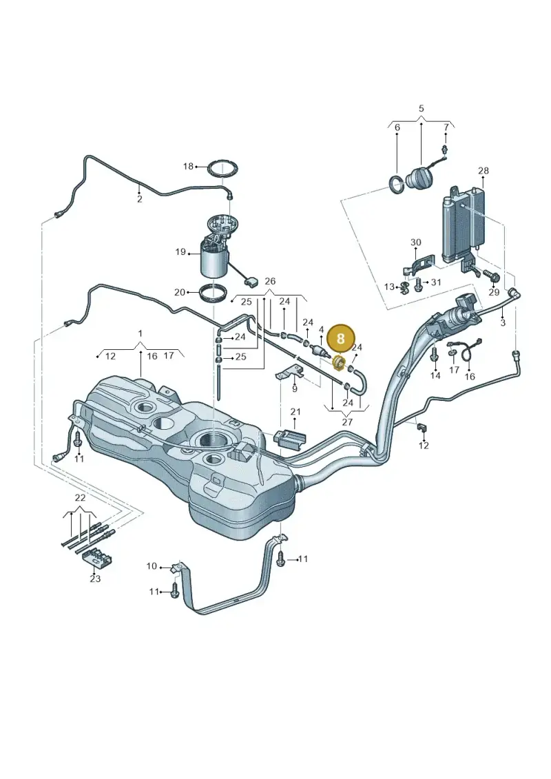 7E0813549 — Volkswagen Caddy Maxi Kombi (2020-2024) diagram 2ka201042, position 8