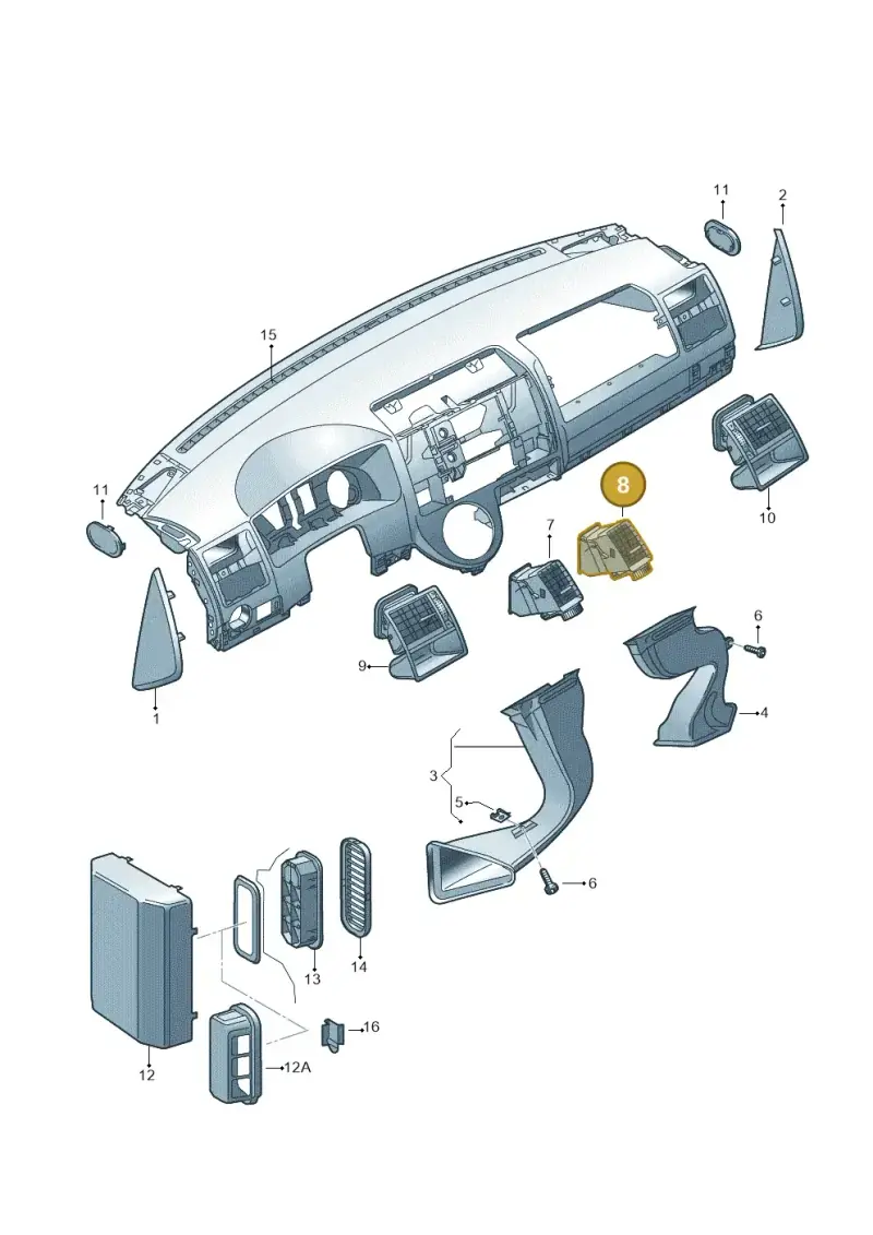 7E0815706E9B9 — Volkswagen Transp. dropside (2011-2015) diagram 411819050, position 8