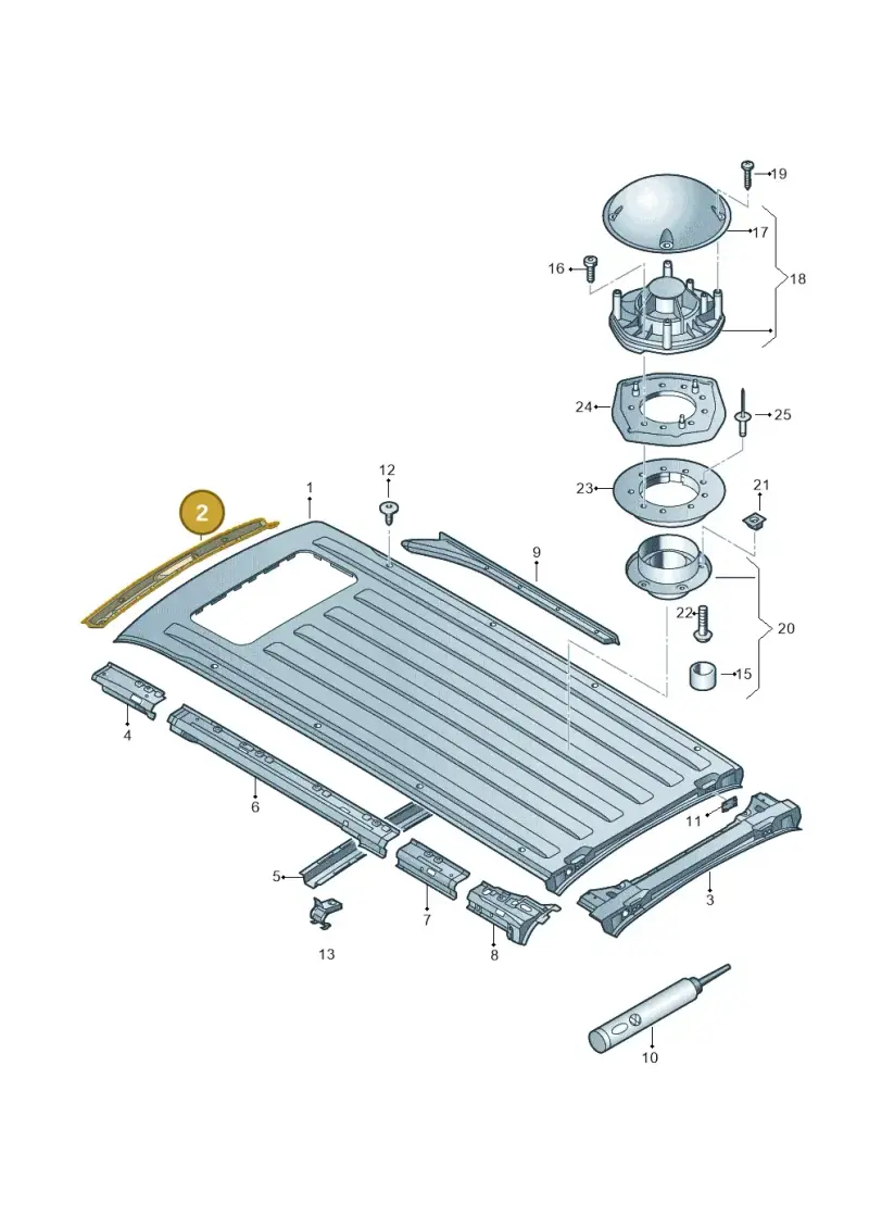 7E0817123B — Volkswagen Caravelle (2019-2024) diagram 410817400, position 2