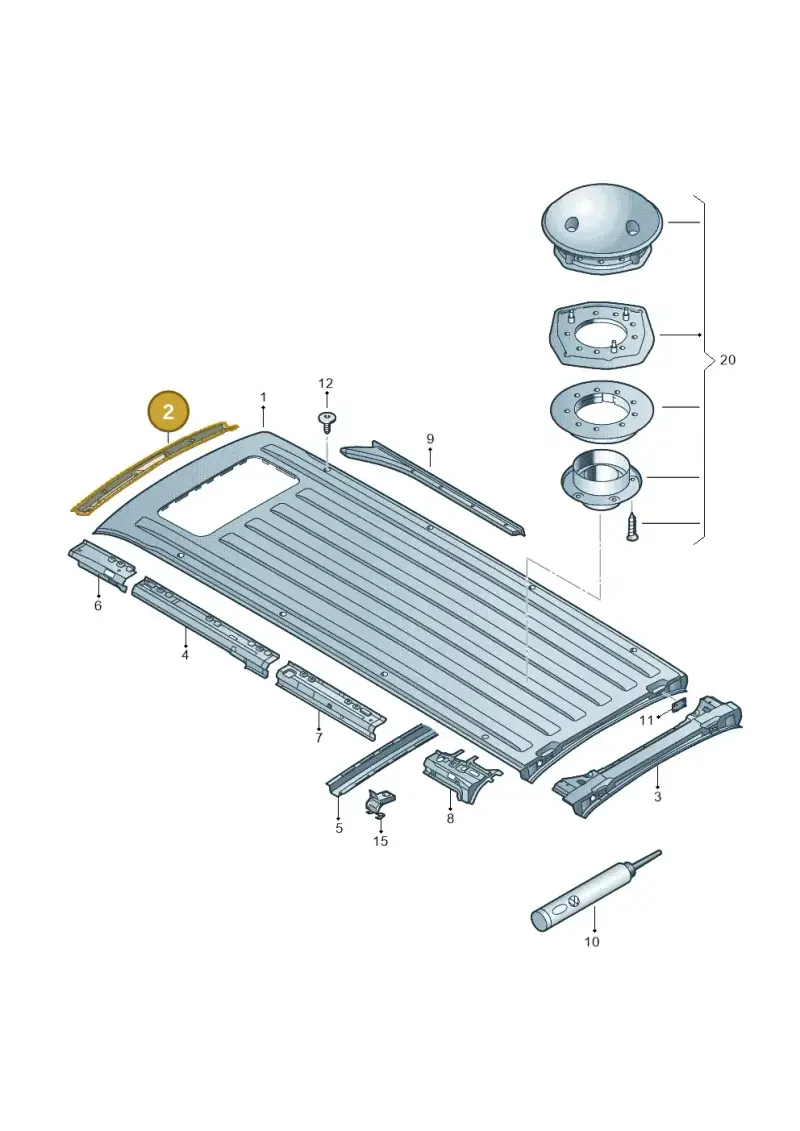 7E0817123B — Volkswagen Caravelle (2019-2024) diagram 410817450, position 2