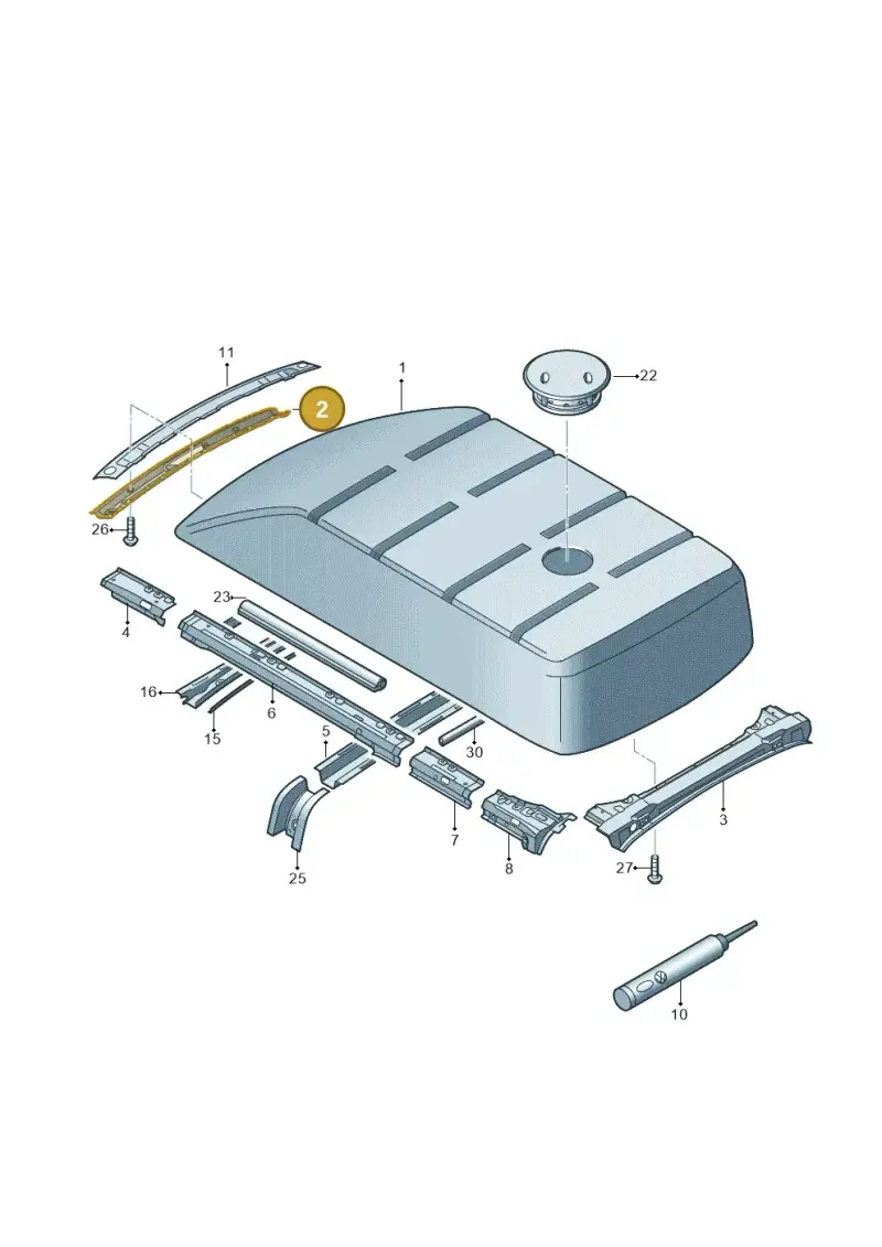 7E0817123B — Volkswagen Caravelle (2015-2019) diagram 861817020, position 2